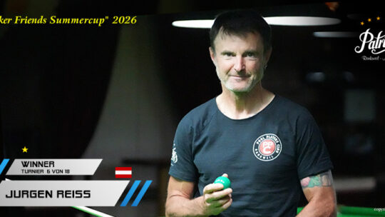 Die Favoriten schauen nur noch zu – Jürgen Reis schlägt beim 6. Snooker Friends Sommercup zu!