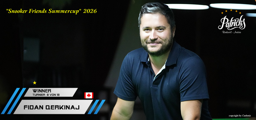 Revanche bestellt, Revanche geliefert! Fidan dreht beim 8. Snooker Friends Sommercup den Spieß um