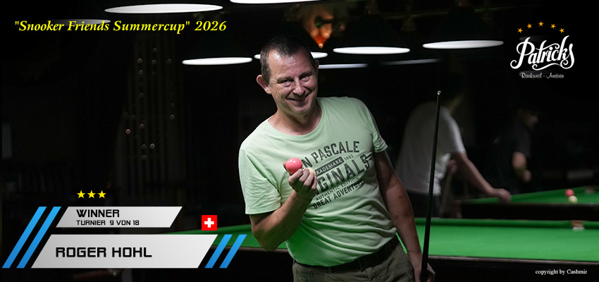 Hitzeschlacht beim 10. Snooker Friends Sommercup – Roger Hohl trotzt den Temperaturen