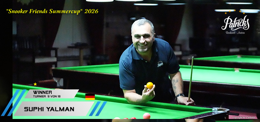Carbon, Federspiel und endlich der erste Sieg! – Der 9. Snooker Friends Sommercup schreibt wieder seine eigenen Geschichten